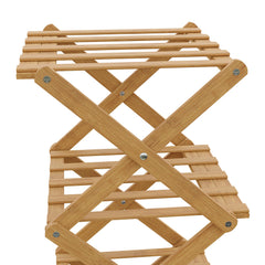 4/5/6/7 Tiers Bamboo Wooden Shoe Rack, Vertical Shoe Racks Storage Shelves Tall Shoe Tower, Collapsible Narrow Shoe Stand, Installation Free Folding X-Shape Shoe Racks Sneakers Slippers Holder Organizer, Multi Functional Shoe Rack Durable Footwear Cabinet