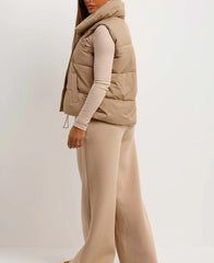 OverSize Puffer Duvet Gilet With Drawstrings