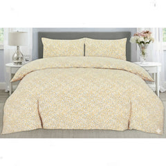 100% Cotton Complete Bedding Duvet Cover Set - Includes Double Duvet Cover, Double Fitted Sheet & two Matching Pillowcases - Comfortable Soft Comforter Cover Bedding Set for Bedroom - Premium Quality Bedding Set
