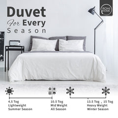 Rohi Anti-Allergy All Season Duvets | Fluffy & Breathable Hollowfibre Filled Duvets | Corvin Cover | 4.5 TOG | 10.5 TOG | 13.5 TOG | 15 TOG