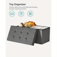 80L Large-Capacity Foldable Storage Stool Is Suitable for Storage Footstool in Living Room, Corridor and Bedroom.