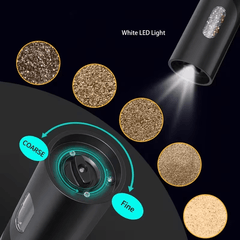 2pcs Rechargeable Electric Salt and Pepper Grinder, Automatic Salt & Pepper Mills Set with LED Light, Adjustable Coarseness, 110ml Large Capacity for Home, Kitchen Bbq, Restaurant, Outdoor, Wedding Gift