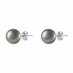 10-10.5Mm Tahitian Pearl Earrings, 14Ct White Gold