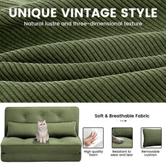 Folding Sofa Bed Adjustable Lazy Tatami Sofa Convertible Floor Couch 5 Levels Adjustable Backrest Lounge Chaise for Living Room Bedroom Guest Room