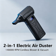 Turbine Fan with 140000 Revolutions Per Minute Powerful Blowing -4-Speed Speed Regulation, Multi Head Nozzle, LED Light, Suitable for Car Snow Removal, Computer Dust Removal, Grill Cleaning, Outdoor Camping, And Home Ventilation Maintenance, Wireless Port