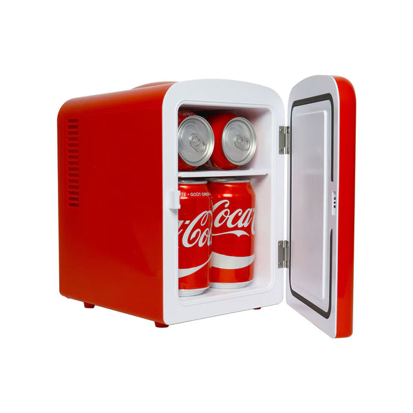 Coca Cola 4L Mini Fridge Polar Bear 6 Can 12V Portable Cooler / Warmer in Skincare Red