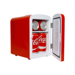 Coca Cola 4L Mini Fridge Polar Bear 6 Can 12V Portable Cooler / Warmer in Skincare Red
