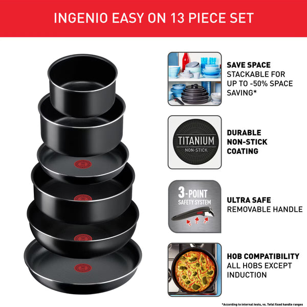 Tefal Ingenio Easy Cook & Clean Cookware Set, 13 Piece
