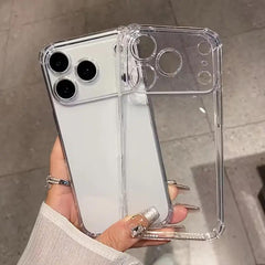 TVELO Clear Phone Case for iPhone 17, iphone 17 air, iphone 17 pro, iphone 17 pro max, Transparent Slim Fit Hard Protective Cover, Shockproof Mobile Case black greay