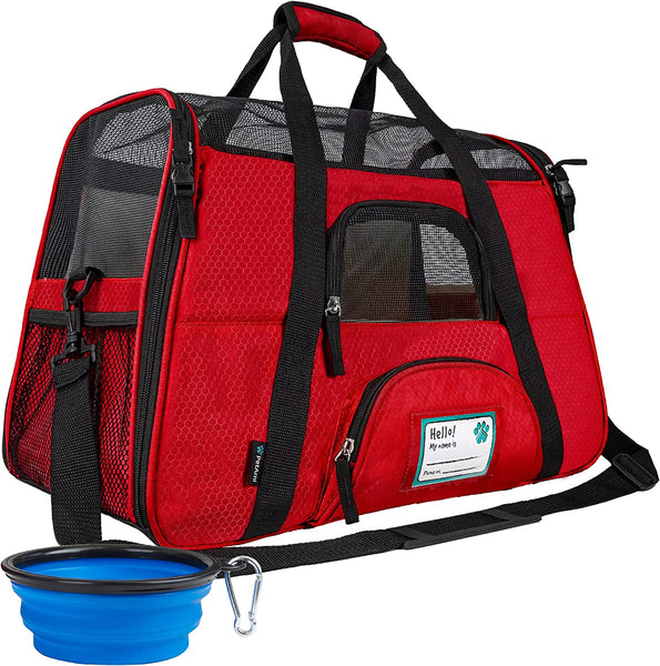 Petami Premium Airline Approved Soft-Sided Pet Travel Carrier | Ideal for Small - Medium Sized Cats, Dogs, and Pets | Ventilated, Comfortable Design with Safety Features (Small, Pink)