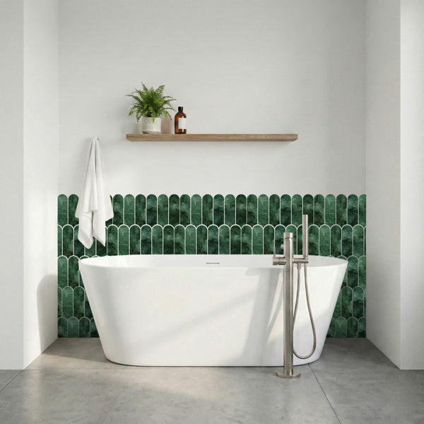 12pcs Self Adhesive Wall Tile Sticker 15.4 x 30.5 cm Peel and Stick Tiles for Kitchen and Bathroom