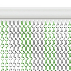 Aluminium Door Fly Screen Metal Chain Curtain Blind Insect Blinds 214cm *90cm