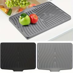 Silicone Kitchen Sink Drying Mat Rectangle Non Slip Worktop Saver Dish Drainer