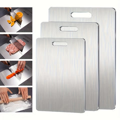 Three Stainless Steel Plates, Sturdy And Easy to Maintain, Suitable for Cutting Fruits, Vegetables, Meat, And Bread, Equipped with Safe Cutting Boards, Easy to Clean Kitchen Preparation Mats, Meals, Cutting Boards, Multifunctional Kitchen Tools