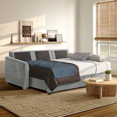 Coddle Cameron Fabric Sofa Bed with Reversible Chaise, Grey