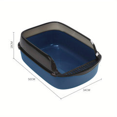 Extra Large Open Cat Litter Tray High Sided Deep Jumbo Rim Pan Box Loo Toilet Large Open Cat Litter Tray High Sided Deep Jumbo Pan Box Loo Toilet Cat Centre Extra Large High-Sided Cat Litter Box - Semi-Enclosed Design with High Walls for Cats & Rabbits, E