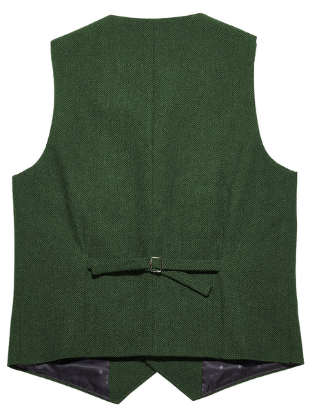 Men'S Vest Retro Fashion Groom Wedding Party Vest Men'S Herringbone Casual Business Waistcoat