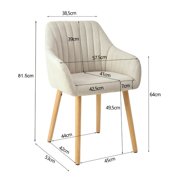 Modern Scandinavian Dining Chairs Suitable for - Ergonomic Armrests & Padded Seats with Cushioned Backrest, Soft /Upholstery & Sturdy Legs - - Modern Chairs, for, or for Company Events (Assembly Required)