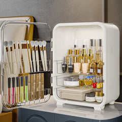 Multi-Function Make Up Case with Transparent Drawers, Plastic Jewelry Box, White Drawer-style Storage Box for Office, Bathroom, Dressing Table, Bedroom, Living Room, Desk, 25.5*20*36cm