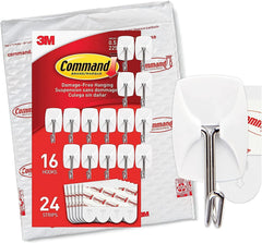 Command GP067-16NA Small Wire Hardware, Silver, White, 16 Hooks