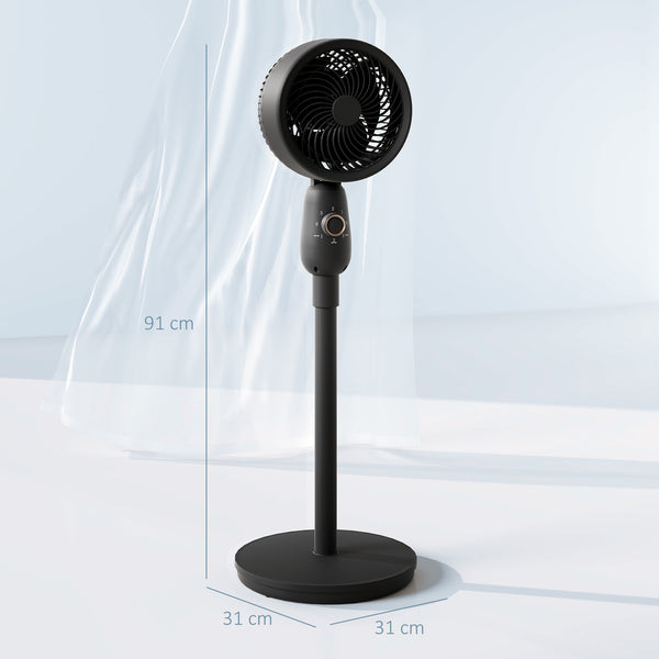 Pedestal Fan, Powerful Air Circulator, 12 Inch Floor Standing Fan with 3 Speed Settings, Oscillating Function for Bedroom, Home and Office, Grey, Adjustable Head, Safe Design, Versatile Use