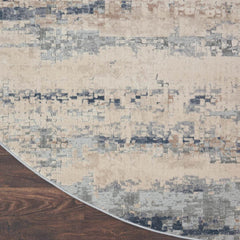 Rustic Textures Rustic Beige & Grey Circle Rug, 160Cm