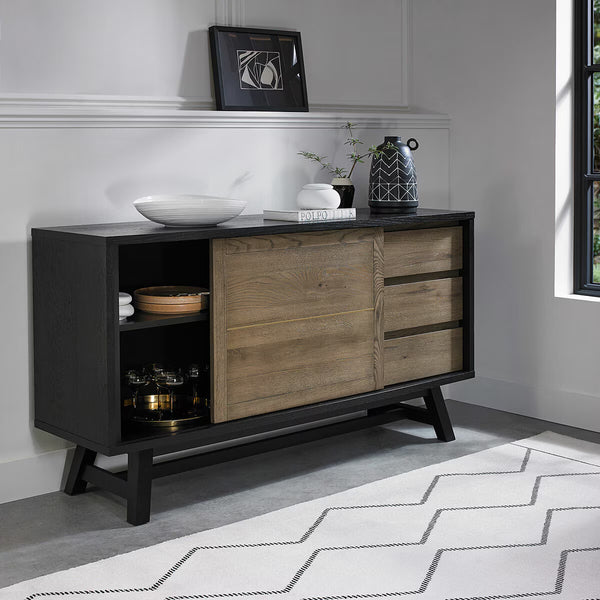 Bentley Designs Camden Weathered Oak & Peppercorn Wide Sideboard