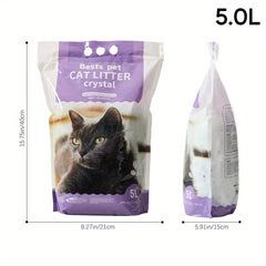 3.8L/ 5L/ 10L Silica Cat Litter Crystals Kitten Litter Ultra Absorbent 100%, Effective Odour Control, Dust-Free, Comfortable Biodegradable Hygiene Easy to Clean Cat Litter