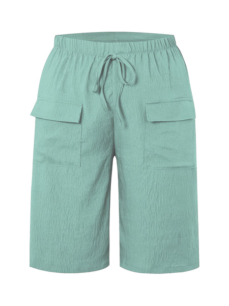 Circle 3pcs Set Standard Size Women's Shorts Casual Beach Pants with Pockets