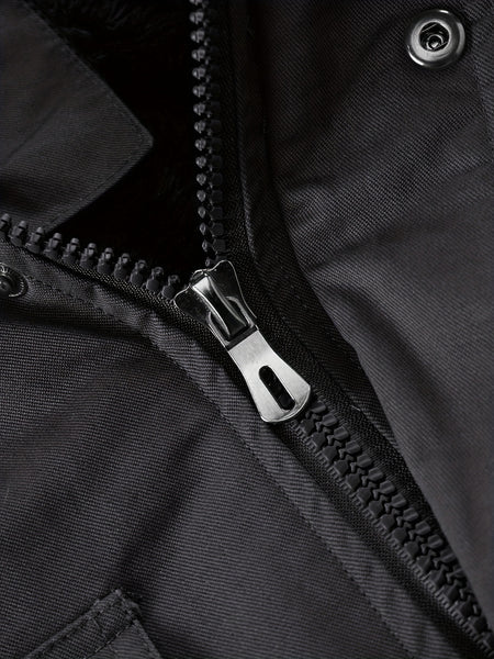 Men'S Thick Mid-Length Jacket with a Hood, Winter Parka for Warmth, Suitable for Outdoor Casual Wear, Featuring a Zip And Multiple Pockets, with a Removable Hat
