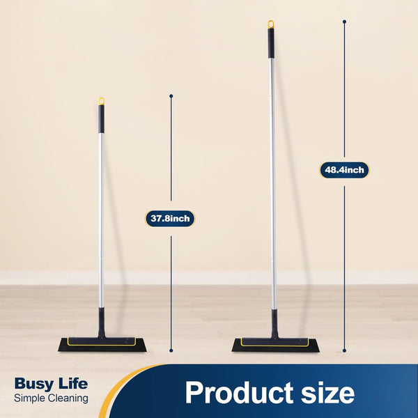 Yocada Floor Squeegee 51In Broom Perfect for Shower Bathroom Kitchen Home Tile Pet Hair Fur Floor Marble Glass Window Water Foam Cleaning Long Adjustable Removable Handle Anti-Static Household