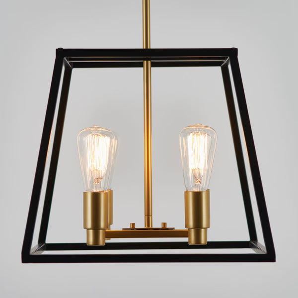 Artika Carter Square Black and Gold Chandelier Light (Without Bulbs)