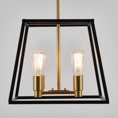 Artika Carter Square Black and Gold Chandelier Light (Without Bulbs)