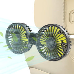 Double head USB car fan 360 degree rotation strong wind dual use for car home laptop and desktop cooling