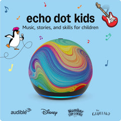 Echo Dot Kids (Newest Gen) | Wi-Fi and Bluetooth Smart Speaker with Alexa | with 1 Year of Amazon Kids+ Content | Stardust
