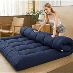 1200GSM Futon Mattress, a Padded Japanese-Style Floor Mattress with a Quilted Design, Featuring a 10Cm Extra Thick Folding Sleeping Pad That Is Breathable, Suitable for Use As a Floor Lounger Or Guest Bed for Camping