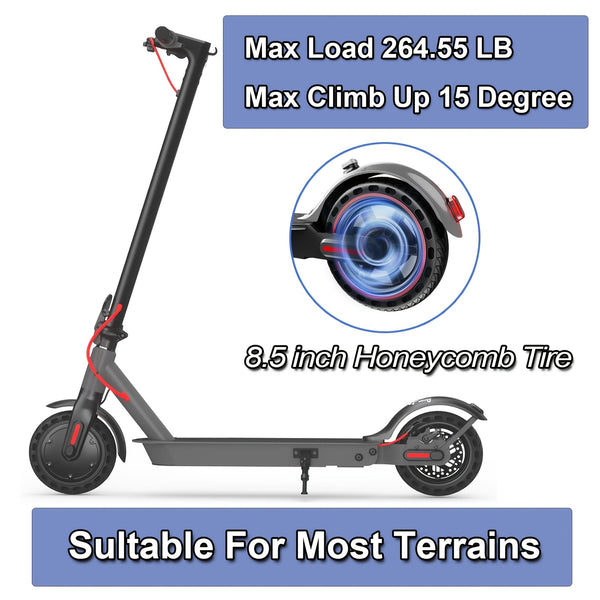 Adult Electric Scooters, T4 Adult Electric Scooter, 8.5-inch Solid Tires, 30-kilometer Range, 3 Speed Modes, Foldable Electric Scooter with APP, for Adult