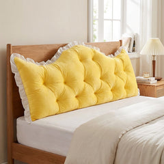 Large Ultra-Soft Comfortable Plush Backrest Pillow, Princess Style Reading Cushion, Neck and Back Support, Luxurious Fashionable Home Style Multifunctional Lace Ruffled Headboard Cushions, Suitable for Bedroom, Living Room, Dorm, Sofa Home Decor, Machine