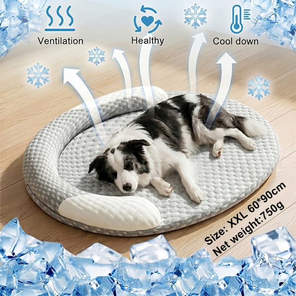 Orthopedic Cooling Dog Bed, Breathable Summer Pet Bed with Raised Edge, Soft Washable Dog Bed Mat for Small to Medium Dogs And Cats, Non-Slip Pet Mat for All-Season Use