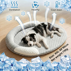 Orthopedic Cooling Dog Bed, Breathable Summer Pet Bed with Raised Edge, Soft Washable Dog Bed Mat for Small to Medium Dogs And Cats, Non-Slip Pet Mat for All-Season Use