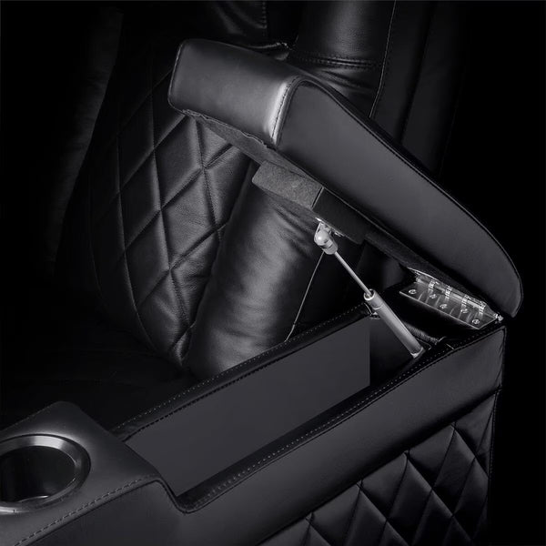 Valencia Tuscany Black Leather Power Reclining Home Theatre Sofa