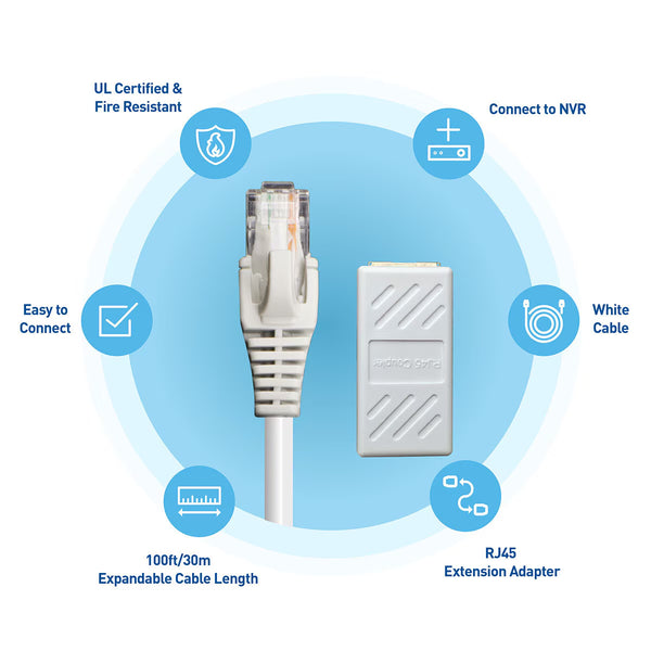 Swann 30M/100Ft Network Extension Cable, SWNHD-30MCAT5E-GL