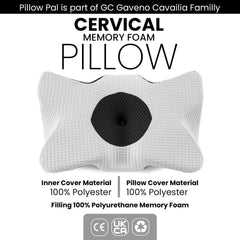 GC GAVENO CAVAILIA Contoured Memory Foam Pillow | Ergonomic Design for Head & Neck Support | Breathable Fabric Cover | 64x38 cm | Suitable for Back, Side & Stomach Sleepers