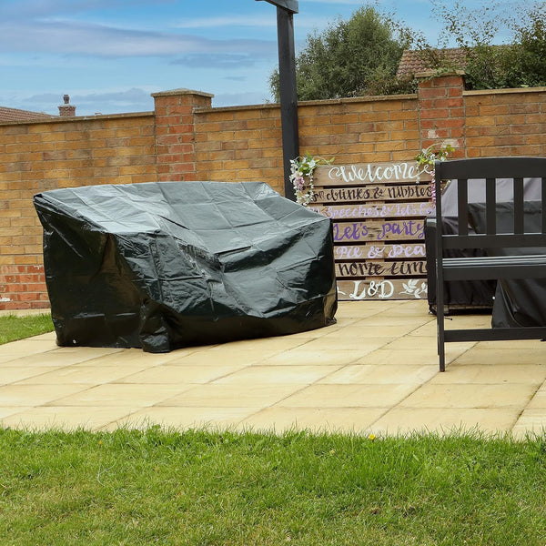 Heavy Duty 3-Seater Waterproof Outdoor Garden Bench Cover with Corner Eyelets – Fits Benches up to 160cm