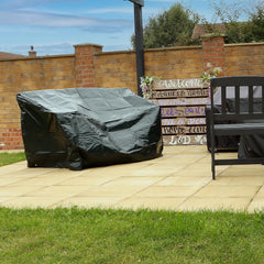 Heavy Duty 3-Seater Waterproof Outdoor Garden Bench Cover with Corner Eyelets – Fits Benches up to 160cm