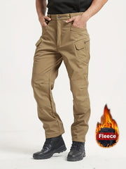 1PC Men's -Lined Warm Tactical Cargo Pants, Thick Winter Style, Multi-Pocket, Windproof Snowproof, Micro-Stretch Fabric, Suitable for Outdoor Hiking, Fishing, Casual Outings, No Belt