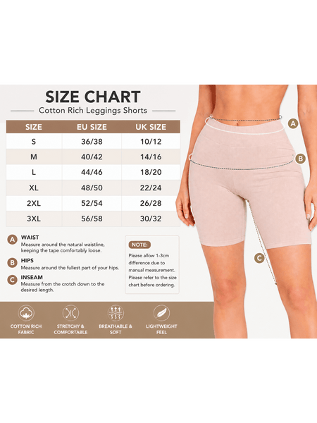 Cotton Rich Stretch Leggings Shorts for Women