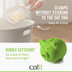 Catit Go Natural Unscented Pea Husk Clumping Cat Litter, Deodorising, 99.9% Dust-Free, Fast Clumping Cat Litter, Plant-Based Litter for Cats & Kittens, 5.6Kg