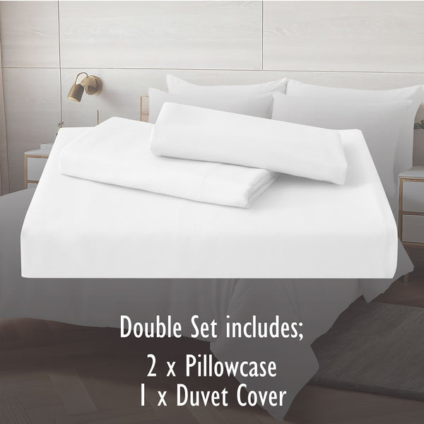 Duvet Cover Set with Matching Pillowcase Microfibre Wrinkle Resistant with Quick Popper Fastening