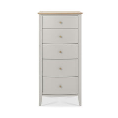 Bentley Designs Whitby Scandi Oak & Grey 5 Drawer Chest of Drawers